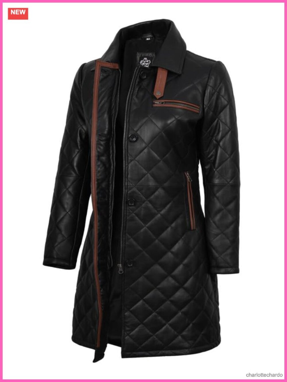 Lambskin Leather Car Coat Jacket Zip Button Pockets Women